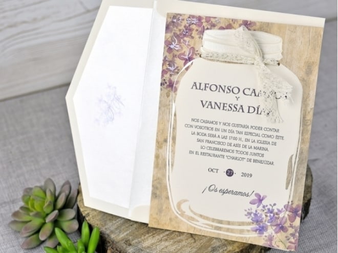 Invitación de boda Tarro 39319