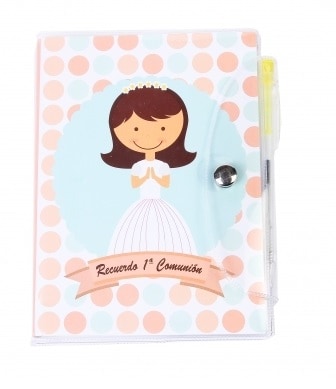 Libreta pvc + bolígrafo niña comunión D8483