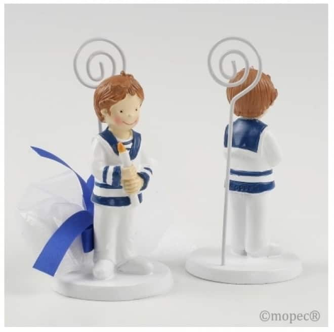 Portafoto niño cirio con 3 peladillas M.ZP137