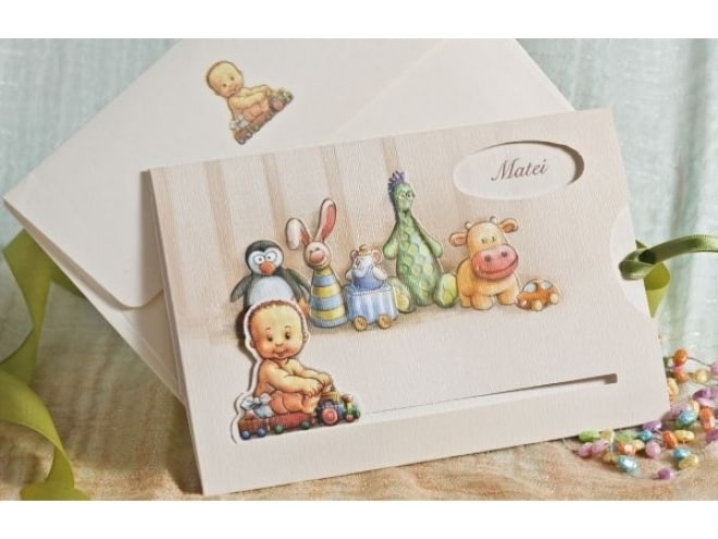 Invitación de Bautizo Trenecito 15108