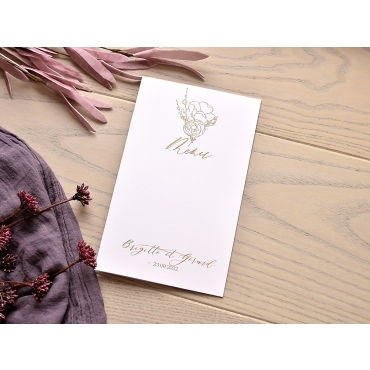 Menú de boda a juego con la invitación 115410