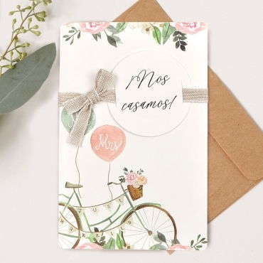 INVITACIÓN DE BODA 39736 bicicleta