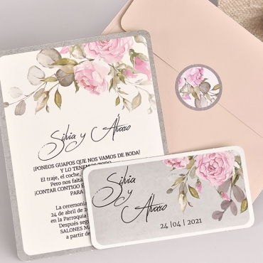 INVITACIÓN DE BODA 39740  flores