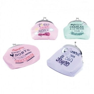 Monedero cierre con frases