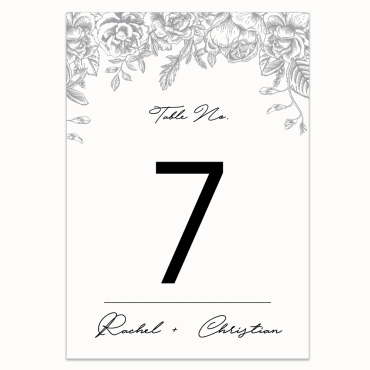 Número de mesa a juego con la invitación 