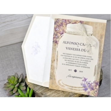 Invitación de boda Tarro 39319