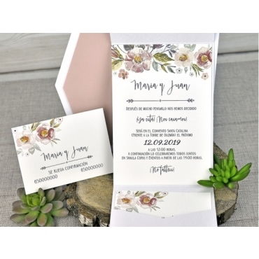 Invitación de boda vintage 39312