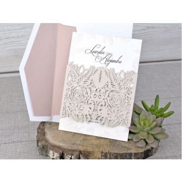 Invitación de boda Corte láser 39328-2