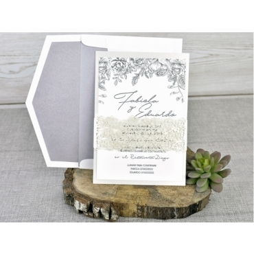 Invitación de boda Corte láser 39337