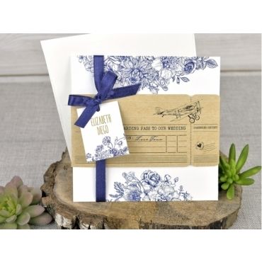 Invitación de boda BOARDING PASS 39325