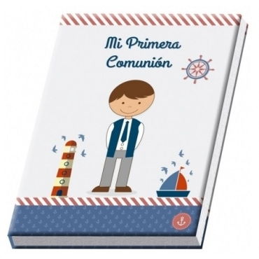 Libro albúm comunión niño en caja regalo AZUL D8576 AZ
