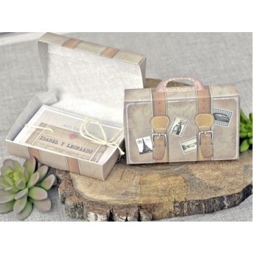 Invitación boda maleta vintage 39339