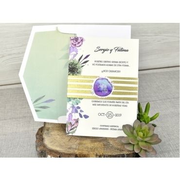 Invitación de boda vintage 39307