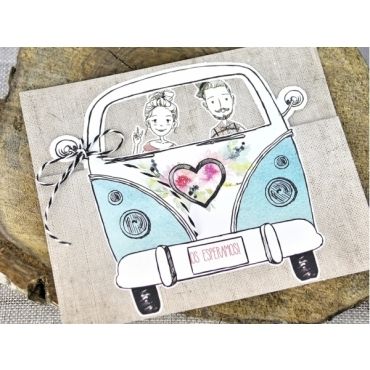 Invitación de boda FURGONETA VINTAGE 39316