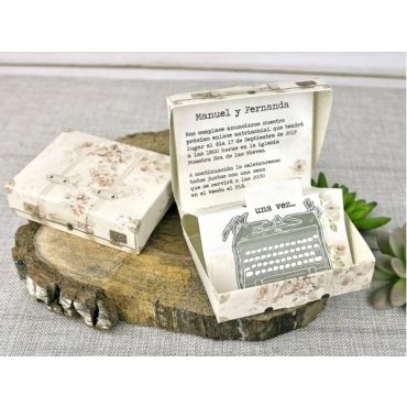 Invitación de boda máquina escribir 39300