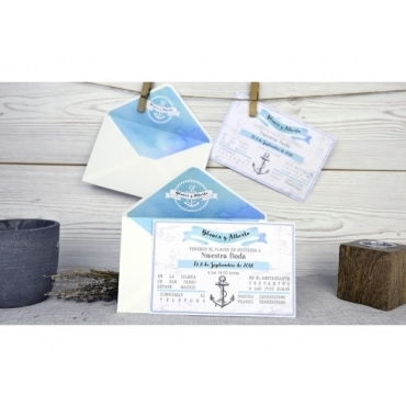 Invitación de boda marinera 32508