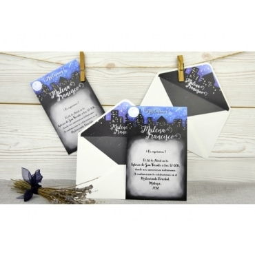 Invitación de boda nocturna 32520