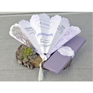Invitación de boda abanico Corte láser 39332