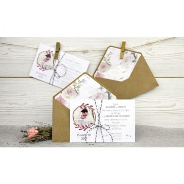 Invitación de boda vintage 32500