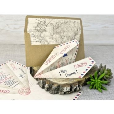 Invitación de boda avioncito 39333