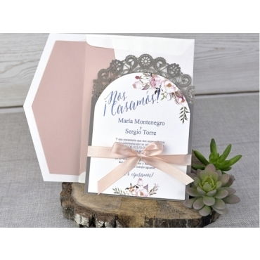 Invitación de boda Corte láser 39326-2