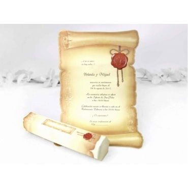 Invitación pergamino II sin sello 30114