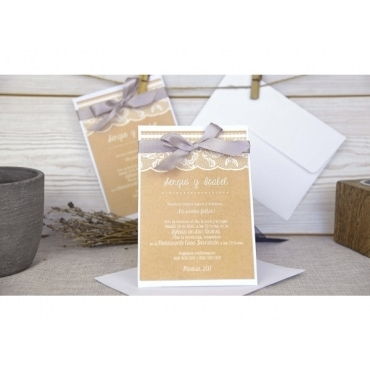 Invitación de boda con encaje 32647