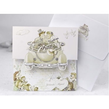 Invitación coche de novios 31509