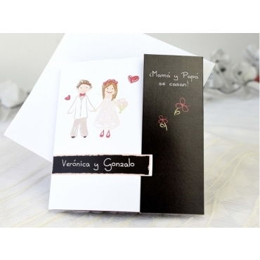 Invitación família estilo pizarra 32616