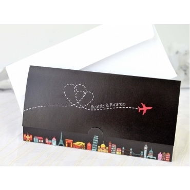 Invitación de boda billete de avión 32680