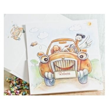 Invitación de Bautizo Coche 15105