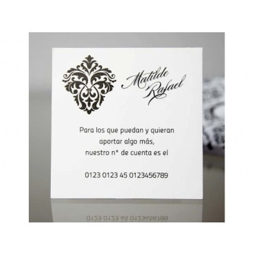 Tarjeta a juego con la invitación
